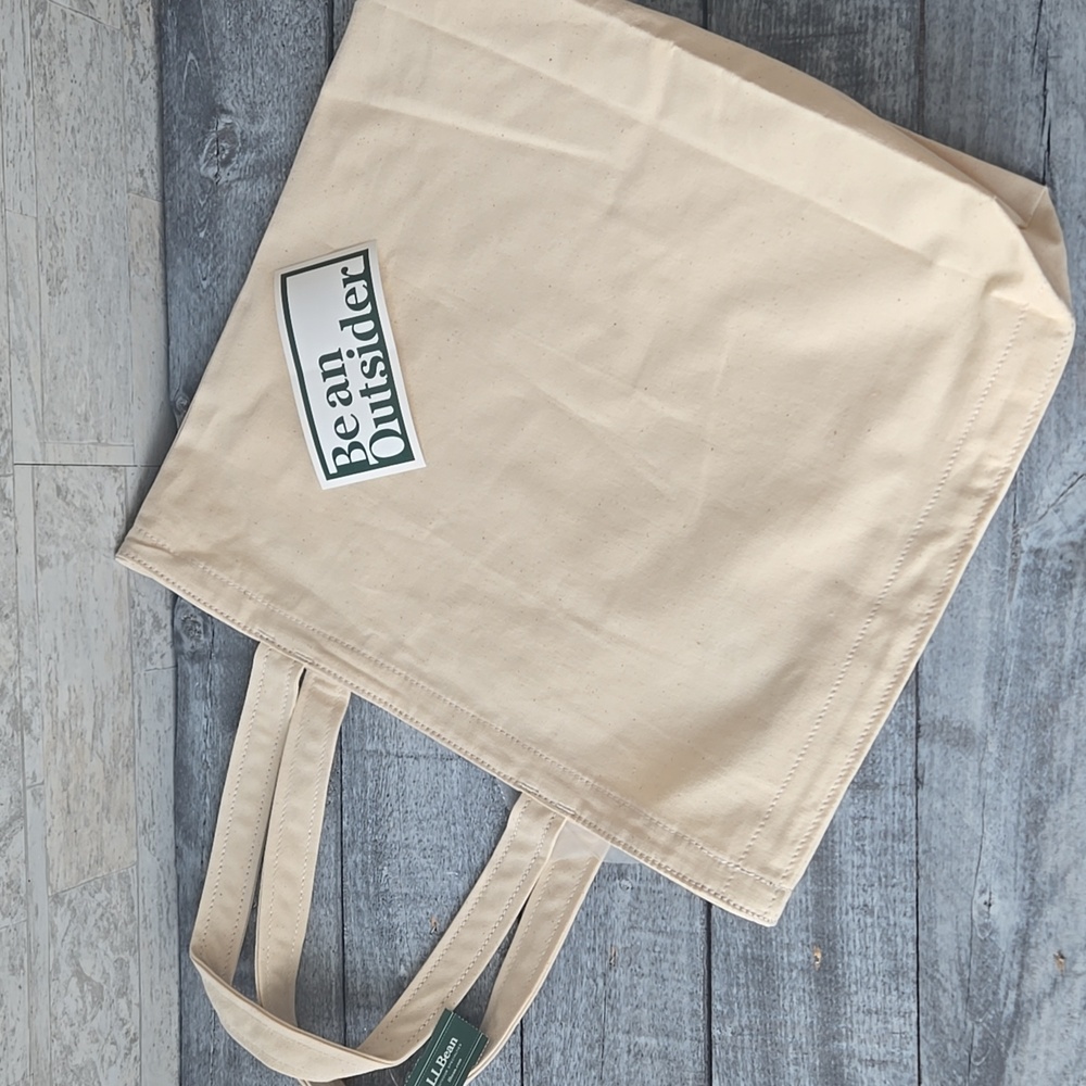 NWT L.L. Bean Canvas Tote Bag and Sticker - Picture 7 of 11